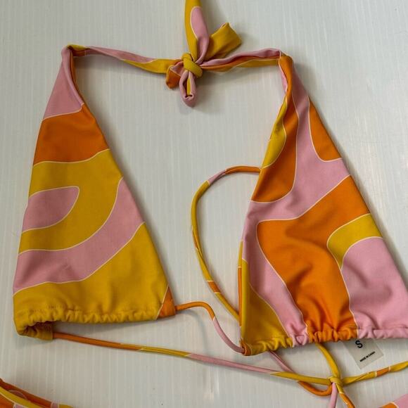 Aurelle swim pink and orange string bikini size small - Picture 2 of 6